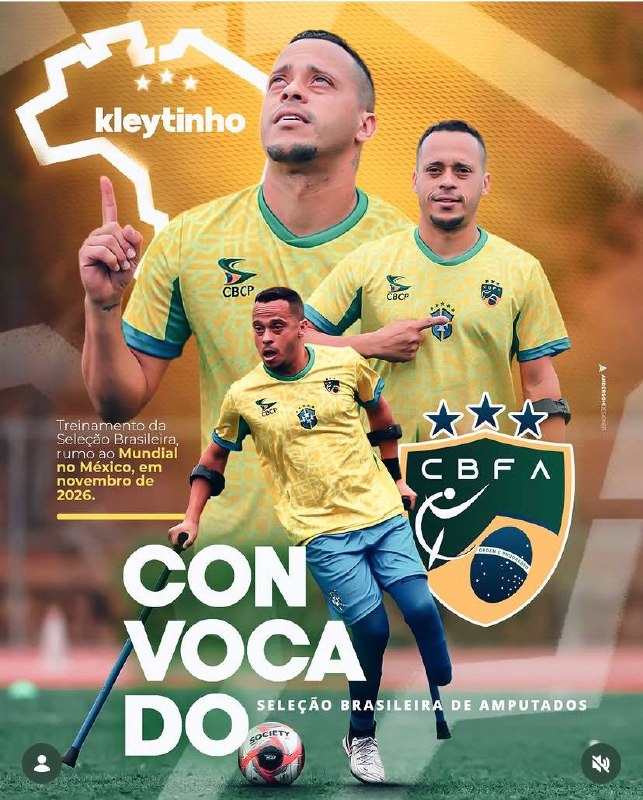 Kleytinho foi convocado para a Seleção Brasileira de Futebol de Amputados 🇧🇷⚽