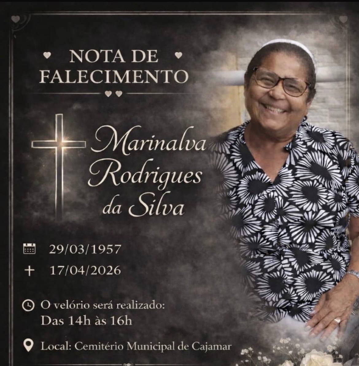 NOTA DE FALECIMENTO: Dona Marinalva (da Vila União)