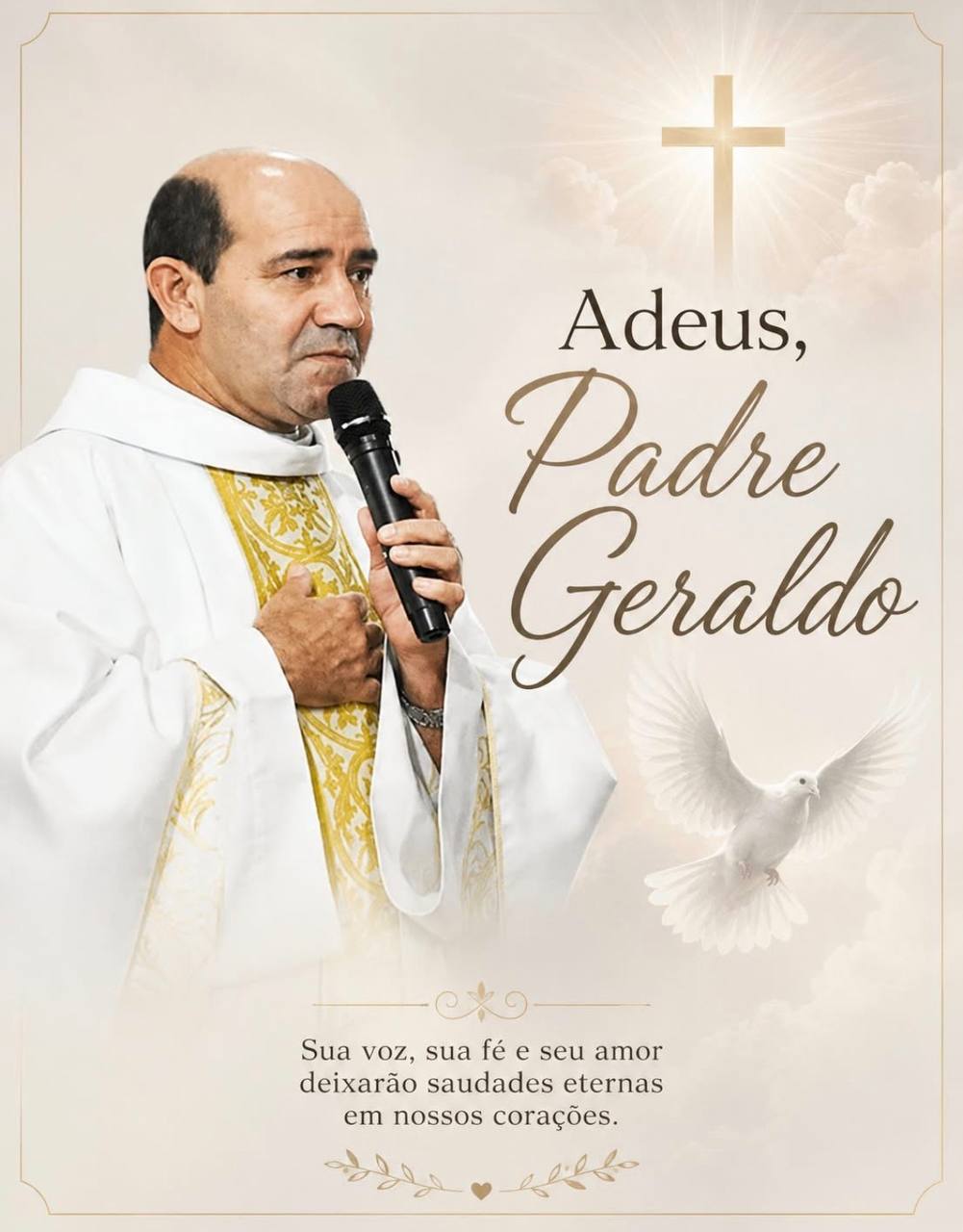 Padre Geraldo sofre parada cardíaca e falece com apenas 54 anos 🕊️