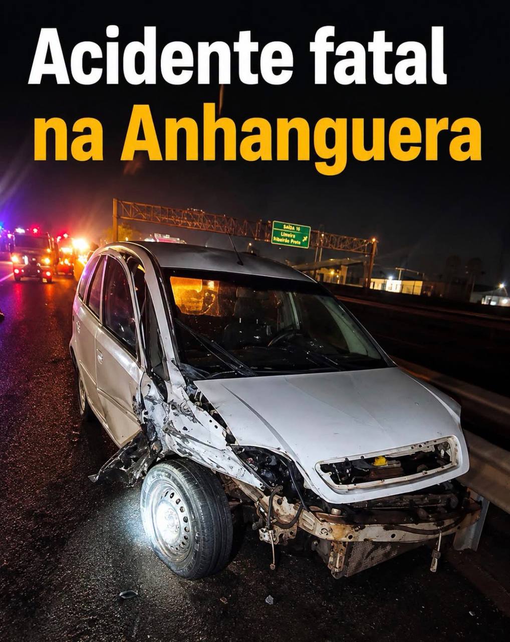 Colisão deixa homem morto na Anhanguera