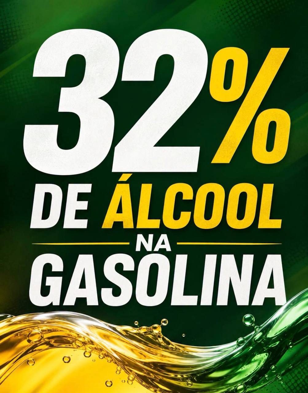Gasolina misturada com 32% de álcool