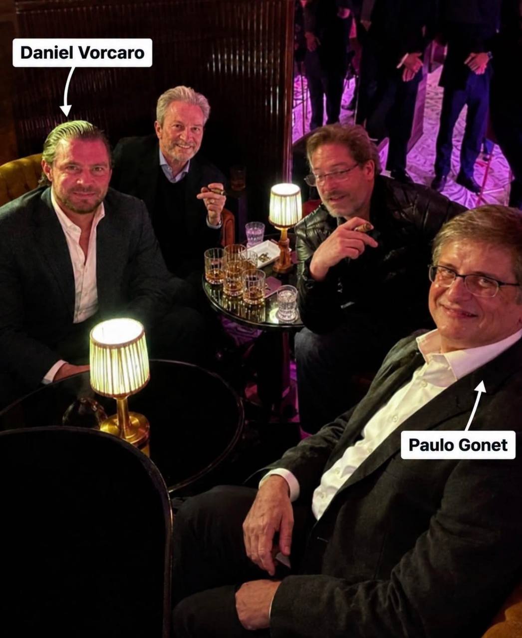 Paulo Gonet aparece com Daniel Vorcaro em noite de uísque e charutos