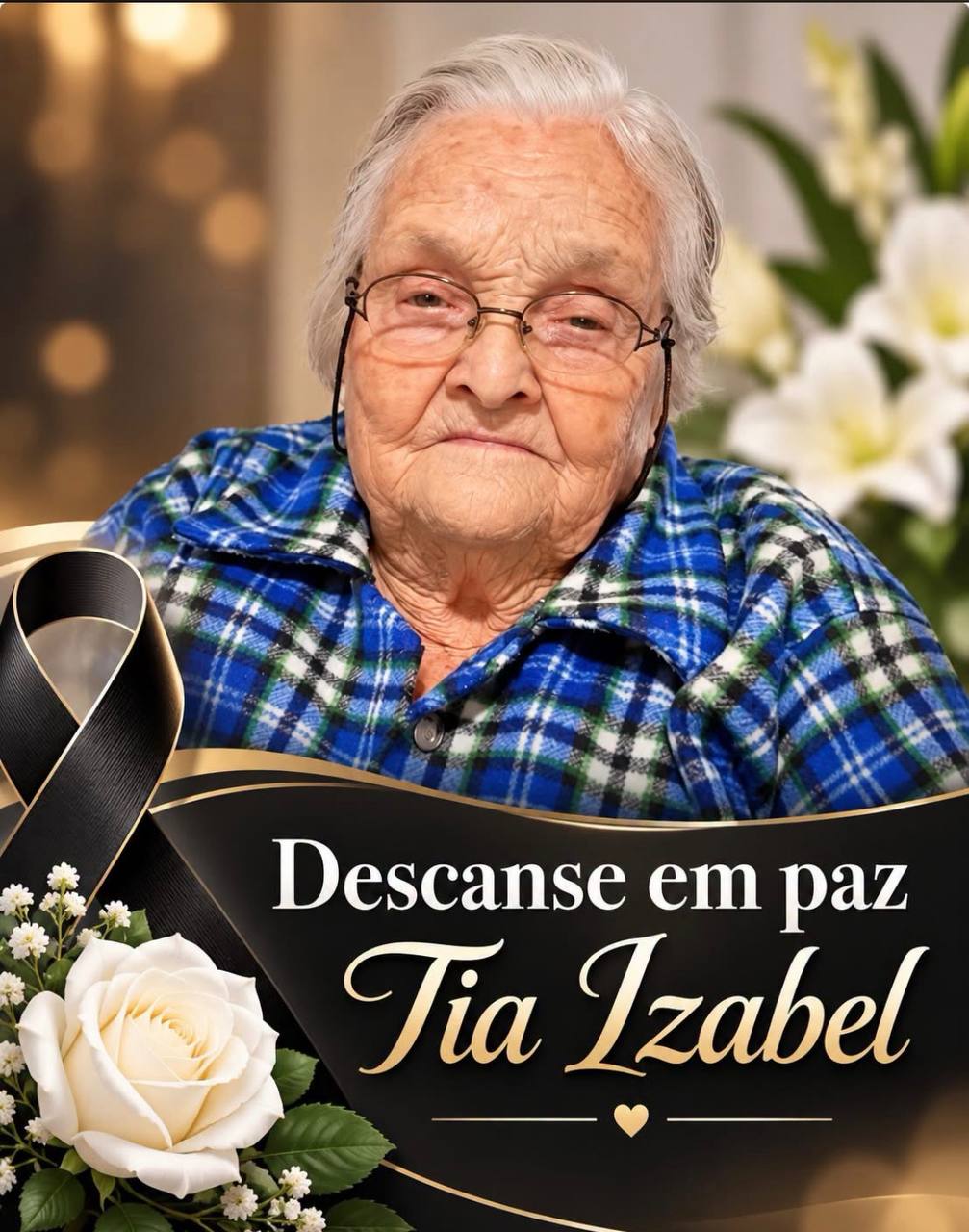 Tia Izabel foi para o céu